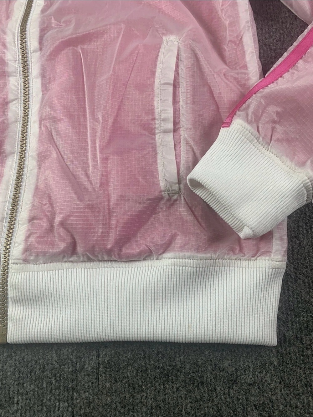 Adidas Womens Full Zip Reversible Bomber Jacket Size S Pink/White - Picture 2 of 7